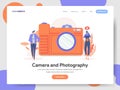 Landing page template of Camera and Photography Illustration Concept. Modern design concept of web page design for website and