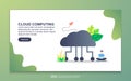 Landing page template of cloud computing. Modern flat design concept of web page design for website and mobile website. Easy to Royalty Free Stock Photo