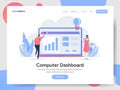 Landing page template of Computer Dashboard Illustration Concept. Modern design concept of web page design for website and mobile