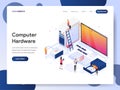 Landing page template of Computer Hardware Engineer Isometric Illustration Concept. Modern design concept of web page design for Royalty Free Stock Photo