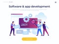 Landing page template. Concept of software development and applications.