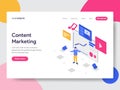 Landing page template of Content Marketing Illustration Concept. Isometric flat design concept of web page design for website and Royalty Free Stock Photo