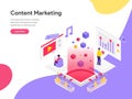 Landing page template of Content Marketing Illustration Concept. Isometric flat design concept of web page design for website and Royalty Free Stock Photo