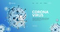 Landing page template with coronavirus illustration watercolor