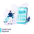 Landing page template of Credit Card Payment. Modern flat design concept of Credit And Loan . can be used for web, ui, banners, Royalty Free Stock Photo