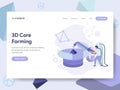 Landing page template of 3D Core Forming Illustration Concept. Isometric flat design concept of web page design for website and Royalty Free Stock Photo