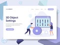 Landing page template of 3d Object Settings Illustration Concept. Isometric flat design concept of web page design for website and