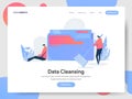 Landing page template of Data Cleansing Illustration Concept. Modern design concept of web page design for website and mobile