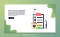 Landing page template of data management. Modern flat design concept of web page design for website and mobile website. Easy to Royalty Free Stock Photo