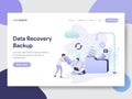 Landing page template of Data Recovery Backup Illustration Concept. Modern flat design concept of web page design for website and Royalty Free Stock Photo