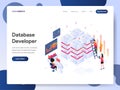 Landing page template of Database Developer Isometric Illustration Concept. Modern design concept of web page design for website Royalty Free Stock Photo