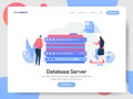 Landing page template of Database Server Illustration Concept. Modern design concept of web page design for website and mobile Royalty Free Stock Photo