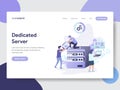 Landing page template of Dedicated Server Illustration Concept. Modern flat design concept of web page design for website and