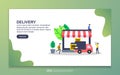 Landing page template of Delivery. Modern flat design concept of web page design for website and mobile website. Easy to edit and