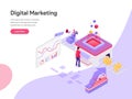 Landing page template of Digital Marketing Cost Isometric Illustration Concept. Isometric flat design concept of web page design