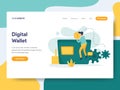 Landing page template of Digital Wallet Illustration Concept. Modern flat design concept of web page design for website and mobile