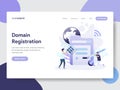 Landing page template of Domain Registration Illustration Concept. Modern flat design concept of web page design for website and