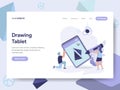 Landing page template of Drawing Tablet Illustration Concept. Isometric flat design concept of web page design for website and Royalty Free Stock Photo