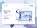 Landing page template of Drawing Tablet Illustration Concept. Isometric flat design concept of web page design for website and