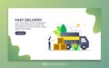 Landing page template of fast delivery. Modern flat design concept of web page design for website and mobile website. Easy to edit Royalty Free Stock Photo