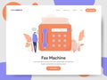 Landing page template of Fax Machine Illustration Concept. Modern design concept of web page design for website and mobile website Royalty Free Stock Photo
