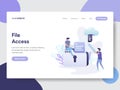 Landing page template of File Access Illustration Concept. Modern flat design concept of web page design for website and mobile