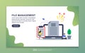 Landing page template of file management. Modern flat design concept of web page design for website and mobile website. Easy to Royalty Free Stock Photo