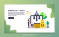 Landing page template of financial crisis. Modern flat design concept of web page design for website and mobile website. Easy to Royalty Free Stock Photo