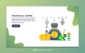 Landing page template of financial down. Modern flat design concept of web page design for website and mobile website. Easy to