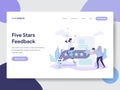 Landing page template of Five Stars Feedback Illustration Concept. Modern flat design concept of web page design for website and