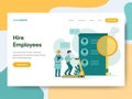 Landing page template of Hire Employees Illustration Concept. Modern Flat design concept of web page design for website and mobile