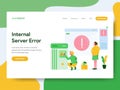 Landing page template of Internal Server Error Illustration Concept. Modern Flat design concept of web page design for website and