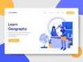 Landing page template of Learn Geography Illustration Concept. Modern flat design concept of web page design for website and Royalty Free Stock Photo