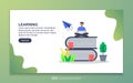 Landing page template of learning. Modern flat design concept of web page design for website and mobile website. Easy to edit and Royalty Free Stock Photo