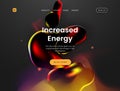 Landing page template with a liquid futuristic background - Increased Energy, can be used for energy battery startup