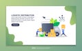 Landing page template of logistic distribution. Modern flat design concept of web page design for website and mobile website. Easy Royalty Free Stock Photo