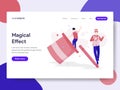 Landing page template of Magical Effect Illustration Concept. Isometric flat design concept of web page design for website and