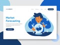 Landing page template of Market Forecast with Crystal Ball Illustration Concept. Modern flat design concept of web page design Royalty Free Stock Photo