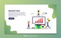 Landing page template of marketing. Modern flat design concept of web page design for website and mobile website. Easy to edit and Royalty Free Stock Photo