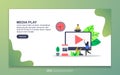 Landing page template of media play. Modern flat design concept of web page design for website and mobile website. Easy to edit Royalty Free Stock Photo