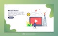 Landing page template of media play. Modern flat design concept of web page design for website and mobile website. Easy to edit Royalty Free Stock Photo