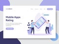 Landing page template of Mobile Apps Rating Illustration Concept. Modern flat design concept of web page design for website and