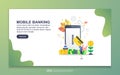 Landing page template of mobile banking. Modern flat design concept of web page design for website and mobile website. Easy to Royalty Free Stock Photo