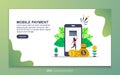 Landing page template of mobile payment. Modern flat design concept of web page design for website and mobile website. Easy to