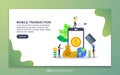 Landing page template of mobile transaction. Modern flat design concept of web page design for website and mobile website. Easy to Royalty Free Stock Photo