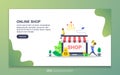 Landing page template of online shop. Modern flat design concept of web page design for website and mobile website. Easy to edit Royalty Free Stock Photo