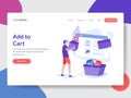 Landing page template of Online Shopping. Modern flat design concept of web page design for website and mobile website.Vector Royalty Free Stock Photo