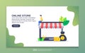Landing page template of online store. Modern flat design concept of web page design for website and mobile website. Easy to edit Royalty Free Stock Photo