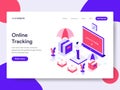 Landing page template of Online Tracking Illustration Concept. Isometric flat design concept of web page design for website and