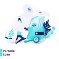 Landing page template of Personal Loan. Modern flat design concept of Credit And Loan . can be used for web, ui, banners,
